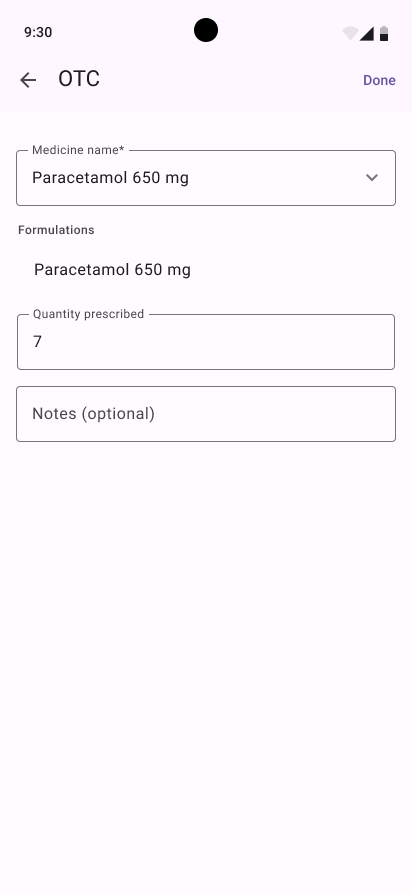 Fill OTC medication