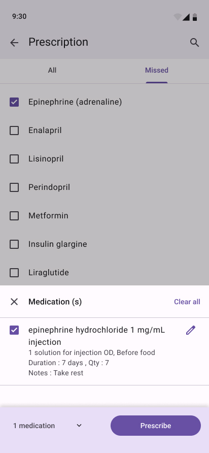 Rx form: View medications